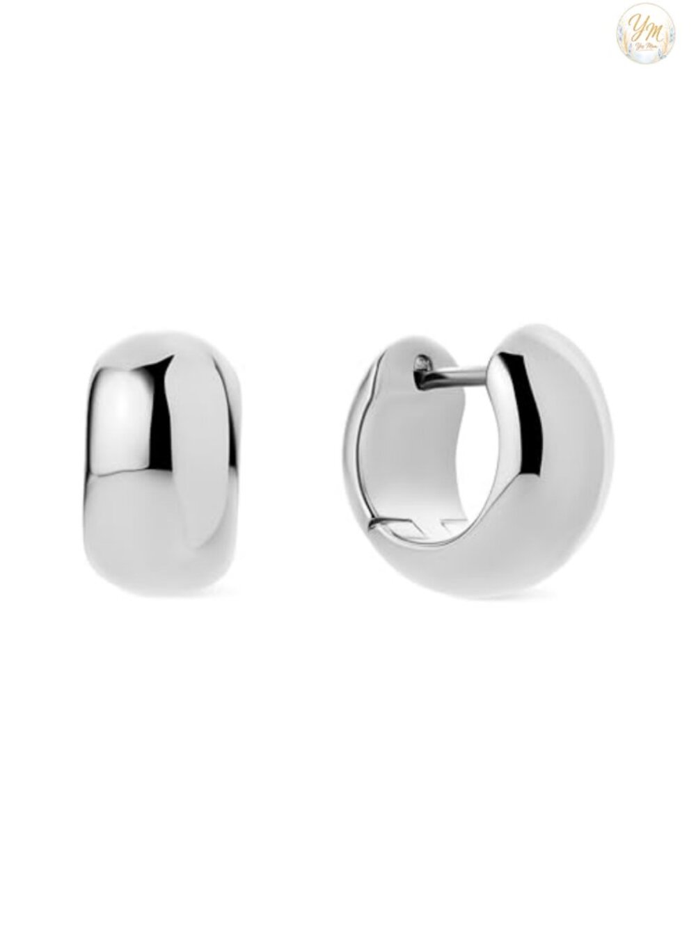 14K Gold Plated Chunky Huggie Hoop Earrings Hypoallergenic Tarnish Free Women